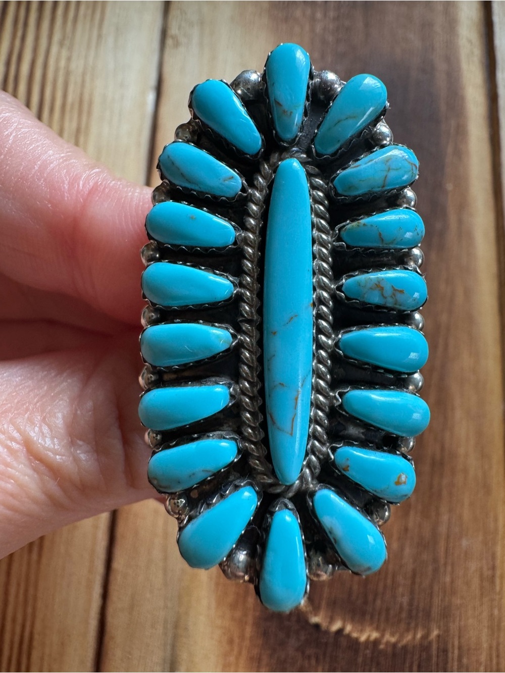 Davina Benally Turquoise Cluster Statement Ring